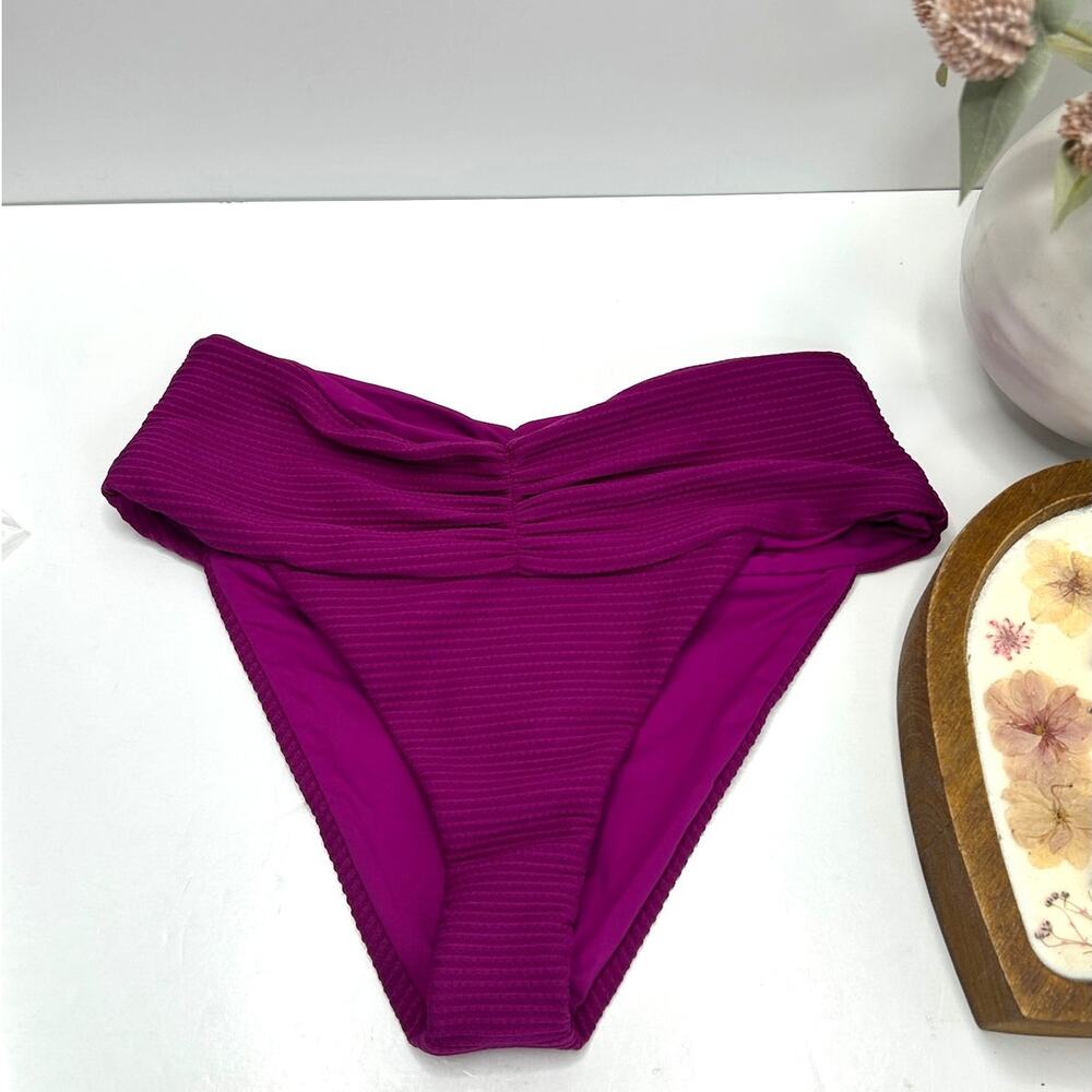 L*Space Bardot Classic Bottom Bikini Swim Bottom Berry Women XS NWT